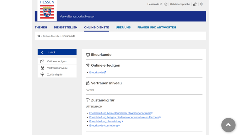 Screenshot Verwaltungsportal Hessen