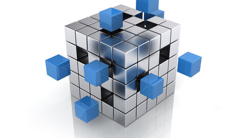 Würfel, der sich zusammenfügt