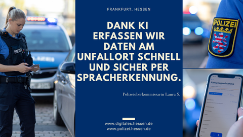 Innovation Hub Polizei Polizistin tippt Daten in Verkehrsunfall-App ein