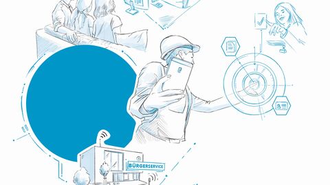 Zeichnung zur Digitalen Verwaltung