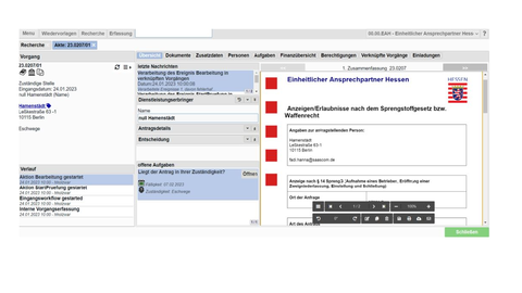 Übersicht der EA- Sicht in der neuen EAH Plattform