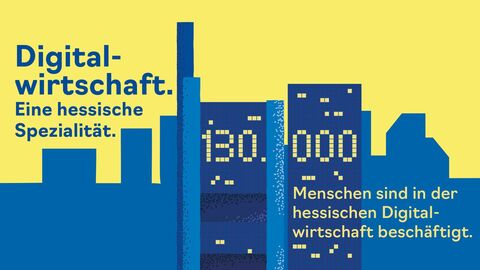 130.000 Menschen sind in der hessischen Digitalwirtschaft beschäftigt Bild mit Skyline - 130.000 Menschen sind in der hessischen Digitalwirtschaft beschäftigt