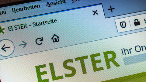 Digitales Gewerbesteuerbescheid Steuererklärung online machen - Screenshot der Seite "Elster"