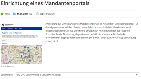 Screenshot Beteiligungsportal Screenshot Beteiligungsportal
