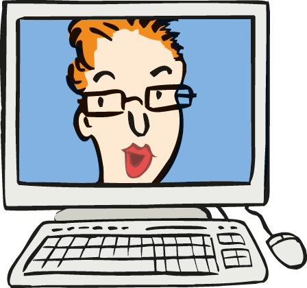 Mehrere Menschen telefonieren zusammen. Sie können sich dabei sehen.